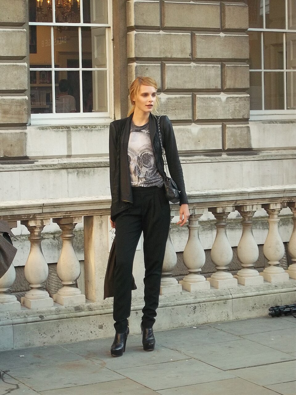 The all-black off-duty model uniform
